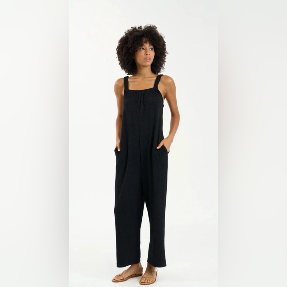 Sundays Black Jumpsuit with Wide-Leg Design
